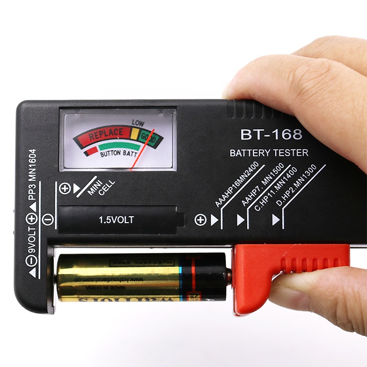 Comprobador de Carga para Baterías y Pilas Tipo AA AAA 9V Boton CR20  Medidor Tester 2354