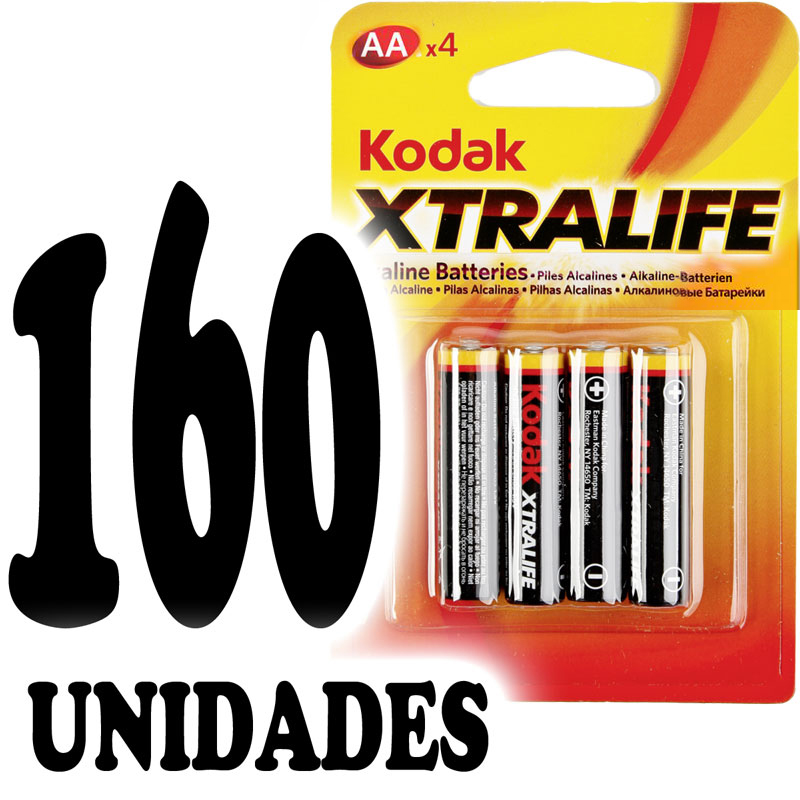 LOTE de 160 BLÍSTER de pilas alcalinas Kodak Xtralife LR06 (AA)