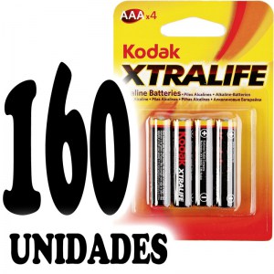 LOTE de 160 BLÍSTER de pilas alcalinas Kodak Xtralife LR03 (AAA)